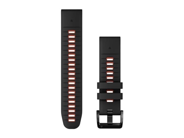 Garmin QuickFit 22 - Klokkestropp for sportsur - silikon - svart/flammerød