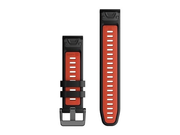 Garmin QuickFit 22 - Klokkestropp for sportsur - silikon - svart/flammerød