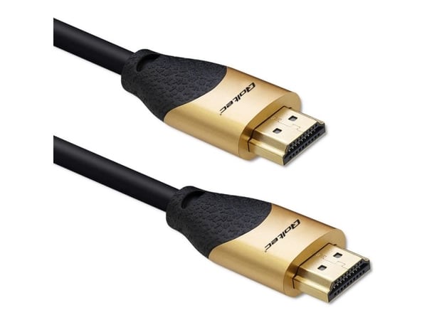 Qoltec GOLD - Ultra High Speed - HDMI-kabel med Ethernet - HDMI hann til HDMI hann - 1 m - svart - 8 K 60 Hz (7680 x 4320) støtte