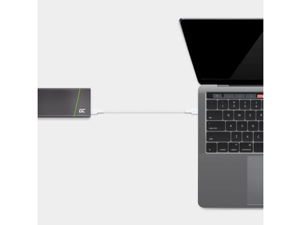 Green Cell PowerStream - USB-kabel - 24 pin USB-C (hann) til 24 pin USB-C (hann) - 2 m - USB-C Power Delivery (60W) - snøhvitt
