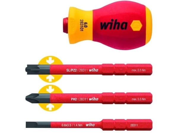 Wiha SoftFinish electric slimVario VDE Vaihdettava kahva Kahvan halkaisija: 34 mm Sopii: Wiha Torque, Wiha slimBit