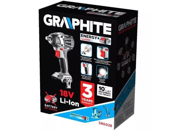 Graphite Energy+ 18 V iskevä jakoavain Ei tietoja 1/2"