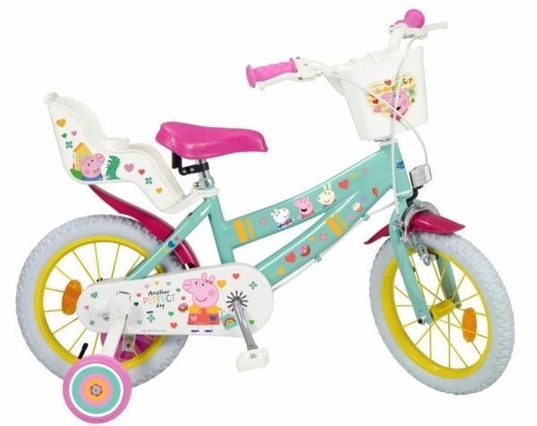Barncykel 14" Peppa Pig grön 1498 TOIMSA