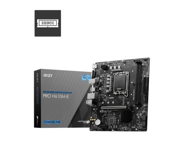 MSI PRO H610M-E - Hovedkort - micro ATX - LGA1700-sokkel - H610 Chipset - USB 3.2 Gen 1 - Gigabit LAN - innbygd grafikk (CPU kreves) - HD-lyd (8-ka...