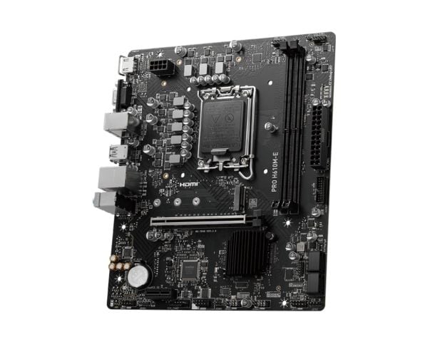 MSI PRO H610M-E - Hovedkort - micro ATX - LGA1700-sokkel - H610 Chipset - USB 3.2 Gen 1 - Gigabit LAN - innbygd grafikk (CPU kreves) - HD-lyd (8-ka...