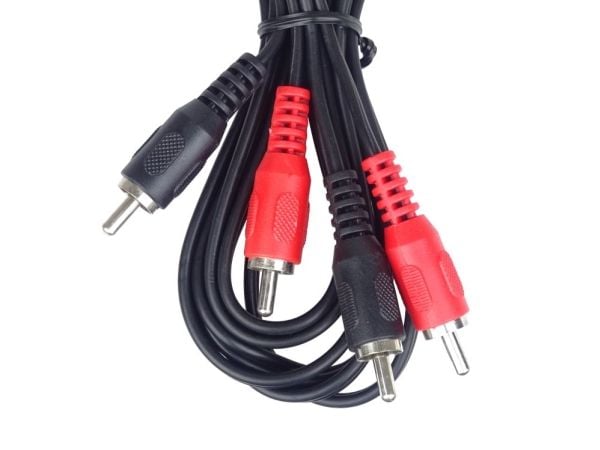 PremiumCord KJACKCMM2-10, 2 x RCA, Hankjønn, 2 x RCA, Hankjønn, 10 m, Sort, Rød