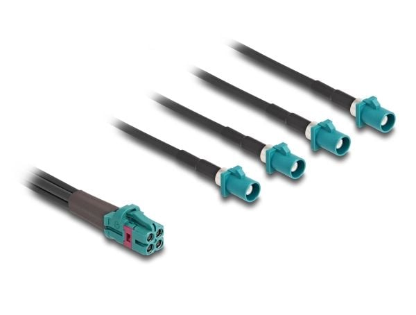 Delock kabel mini FAKRA Z stikkontakt quad til 4 x FAKRA Z plugg B-type