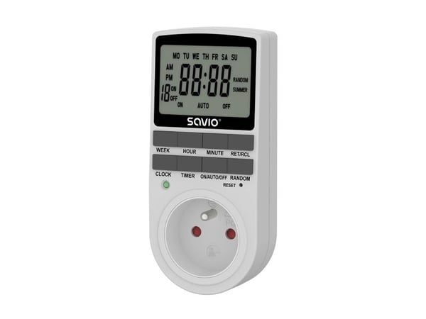 Savio AE-03, Daglig/ukentlig, Hvit, Digitalt, LCD, Knapper, 230 V
