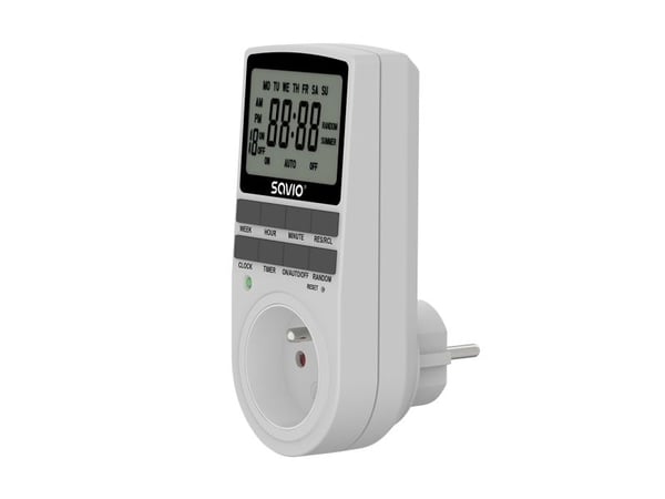 Savio AE-03, Daglig/ukentlig, Hvit, Digitalt, LCD, Knapper, 230 V