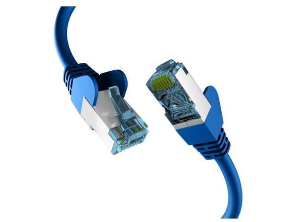 EFB-Elektronik RJ45 PATCH KABEL med Cat.7 råkabel RAW KABEL BLÅ 30m S/FTP PIMF nettverkskabel LAN DSL (EC020200217)