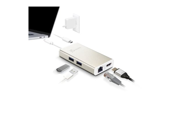 j5create JCA374 - Dokkingstasjon - USB-C 3.1 - HDMI - 1GbE