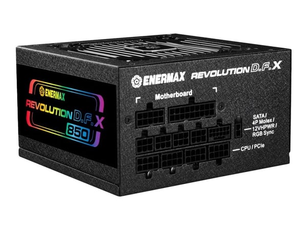 Enermax Revolution D.F. X - Strømforsyning (intern) - helt modulær - ATX12V 3.0 - 80 PLUS Gold - AC 100-240 V - 850 watt