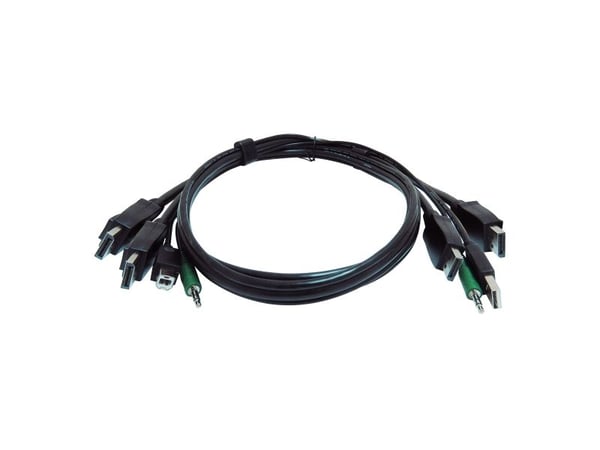 Black Box SKVMCBL-2DP-06TAA, 1,8 m, DisplayPort, Sort, USB, DisplayPort, Hankjønn