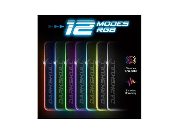 Spirit of Gamer Darkskull Hub RGB - XXXL, Sort, Bilde, Stoff, Gummi, Multi, Antiskliunderlag, Musematte til gaming