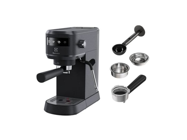 Electrolux E6EC1-6BST, Espressokone, 1 L, Kahvinappi, Jauhettu kahvi, 1450 W, Musta