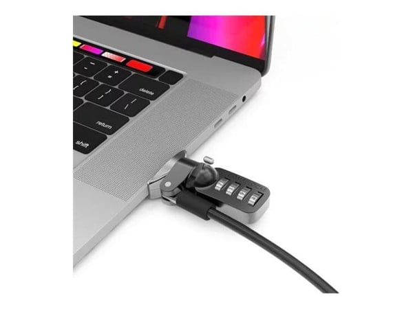 Compulocks Ledge Lock Adapter for MacBook Pro 16" (2019) with Combination Cable Lock - Adapter för säkerhetslåsurtag - silver - med kombinerat kabe...