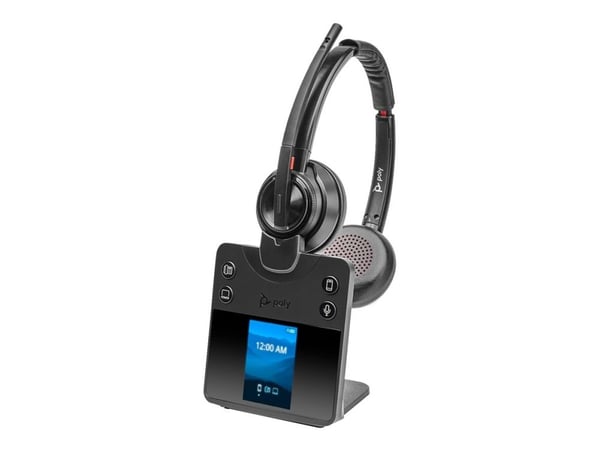 HP Poly Savi 8420 Office - Savi 8400 series - hodesett - on-ear - DECT / Bluetooth - trådløs - aktiv støydemping - svart - Certified for Microsoft ...