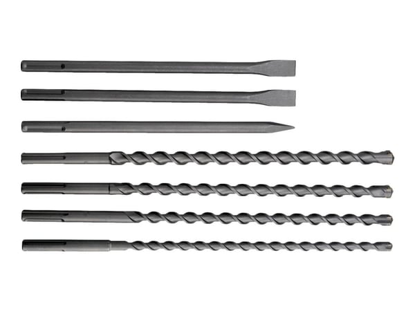 Metabo - Drillbit- og meiselsett - hammerbit - flat, spiss - 7 deler - 25 mm, 20 mm, 16 mm, 22 mm - SDS-max - lengde: 400 mm, 540 mm - bredde: 25 mm