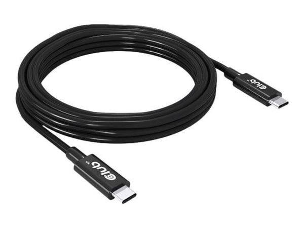 Club 3D - USB-kabel - 24 pin USB-C (hann) til 24 pin USB-C (hann) - USB4 Gen3x2 - 48 V - 5 A - 3 m - aktiv, 4K 120 Hz støtte, 8K 60Hz støtte, toret...