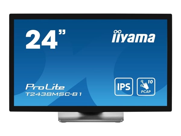 iiyama ProLite T2438MSC-B1 - LED-skjerm - 24" (23.8" synlig) - berøringsskjerm - 1920 x 1080 Full HD (1080p) - IPS - 600 cd/m² - 1000:1 - 5 ms - HD...