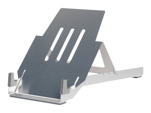 R-Go Laptop stand Riser Basic - Notebookstativ - ergonomic folding and adjustable, AGR certified, lightweight Hylite aluminum - 10" - 22" - sølv