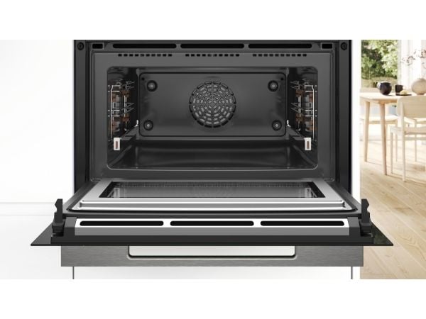 Bosch Serie | 8 CMG778NB1 - Kombinasjonsovn - innebygd - Wi-Fi - fordypning - bredde: 56 cm - dybde: 55 cm - høyde: 45 cm - med selvrens - svart