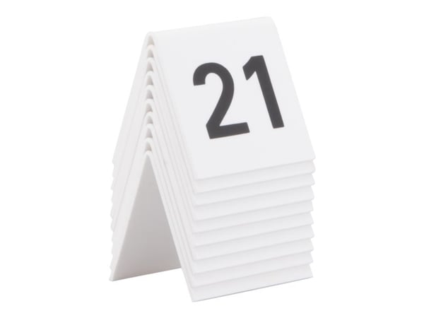 Pöytäkyltti Securit no 21-30 5x4x5 cm Akryyli Valkoinen,10 kpl/ps - (10 kpl)