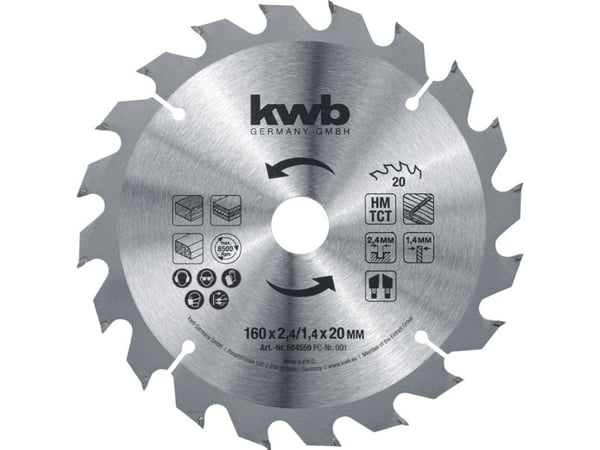 kwb 584559, Laminat, MDF, Gipsplater, Plast, Kryssfiner, Mykt tre, 16 cm, 2 cm, 1,4 mm, 2,4 mm, 1 stykker