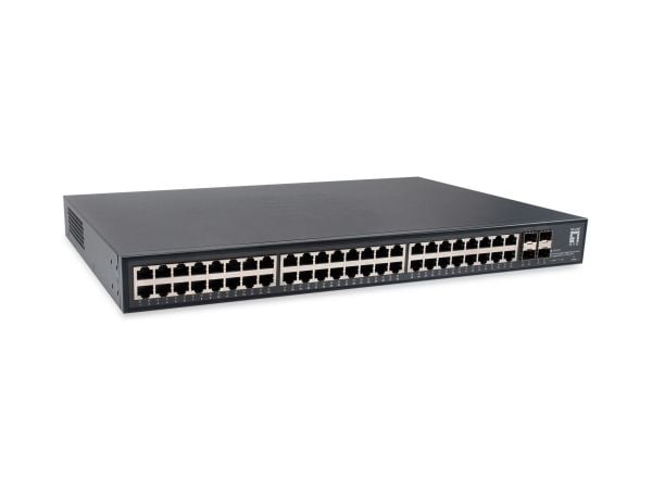 LevelOne GTU-5211 - Switch - ikke-styrt - 48 x 10/100/1000 + 4 x 10Gb Ethernet SFP+ - rackmonterbar