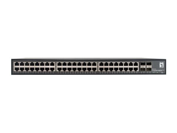 LevelOne GTU-5211 - Switch - ikke-styrt - 48 x 10/100/1000 + 4 x 10Gb Ethernet SFP+ - rackmonterbar