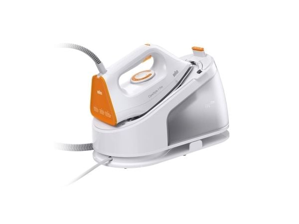 Braun CareStyle 1 Pro IS 1511 - Dampstrykejern med automatisk slukking - såleplate: FreeGlide 3D SuperCeramic - 2200 W - hvit/oransje