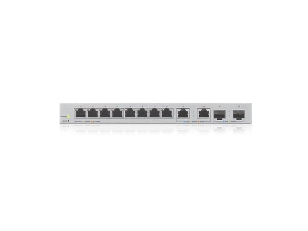 Zyxel XGS1210-12 - V2 - switch - Styrt - 8 x 10/100/1000 + 2 x 100/1000/2.5G + 2 x 1 Gigabit / 10 Gigabit SFP+ (opplink) - stasjonær, veggmonterbar