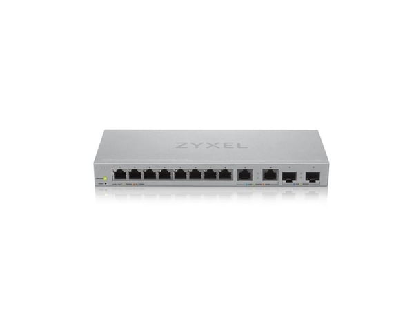 Zyxel XGS1210-12 - V2 - switch - Styrt - 8 x 10/100/1000 + 2 x 100/1000/2.5G + 2 x 1 Gigabit / 10 Gigabit SFP+ (opplink) - stasjonær, veggmonterbar