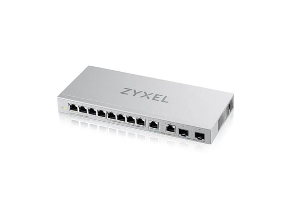 Zyxel XGS1010-12 - V2 - switch - Styrt - 8 x 10/100/1000 + 2 x 100/1000/2.5G + 2 x 1 Gigabit / 10 Gigabit SFP+ (opplink) - stasjonær, veggmonterbar