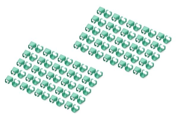 Digitus A-CC-G, Fargekodende klemme, Grønn, Polyvinylklorid (PVC), Cat5e/6, 100 stykker, 100 mm