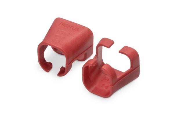 Digitus A-CC-R, Värikoodiklipsi, Punainen, Polyvinyylikloridi (PVC), Cat5e/6, 100 kpl, 100 mm