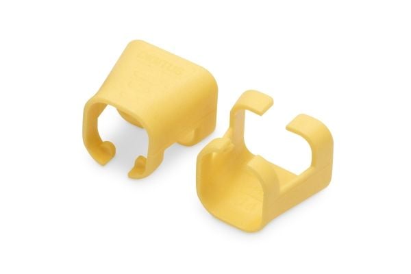 Digitus A-CC-Y, Fargekodende klemme, Gult, Polyvinylklorid (PVC), Cat5e/6, 100 stykker, 100 mm