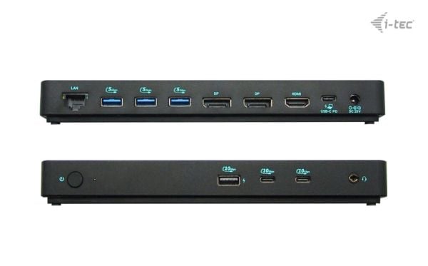 i-Tec - Dokkingstasjon - USB-C 3.2 Gen 2 / Thunderbolt 3 / Thunderbolt 4 - HDMI, 2 x DP - 1GbE - 100 watt - Europa