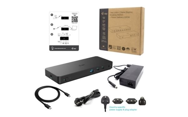 i-Tec - Dokkingstasjon - USB-C 3.2 Gen 2 / Thunderbolt 3 / Thunderbolt 4 - HDMI, 2 x DP - 1GbE - 100 watt - Europa