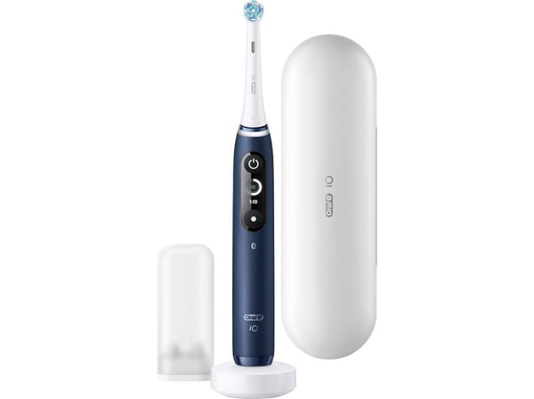 Oral-B iO iO7, Voksen, Roterende Tannbørste, Daglig stell, Grundig rens, Gum omsorg, Sensitiv / Myk, Whitening, Blå, 2 min, Saphire Blue