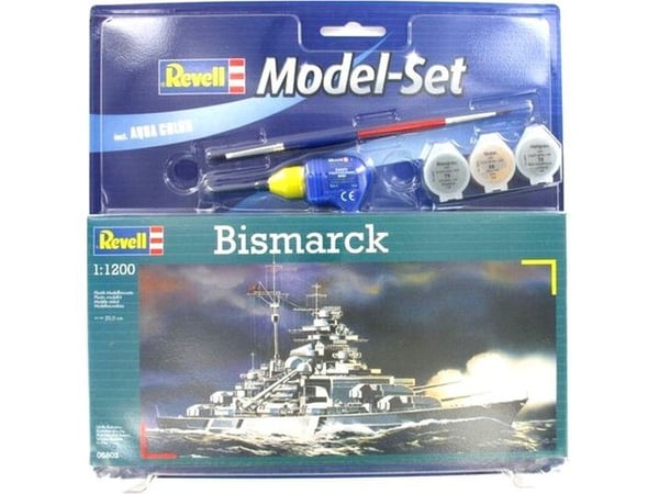 Revell Bismarck, Marineskipsmodell, Monteringssett, 1:1200, German battleship Bismarck, Plast, Mellom