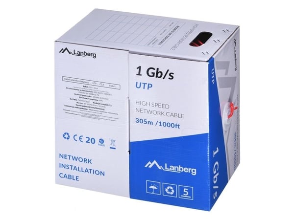 LAN UTP 1GB/S 305M WIRE CCA RÖD LANBERG