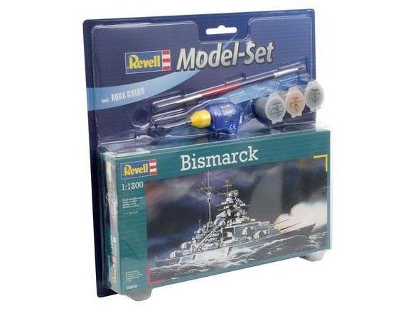 Revell Bismarck, Marineskipsmodell, Monteringssett, 1:1200, German battleship Bismarck, Plast, Mellom