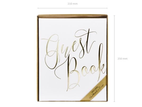 PartyDeco Gästebuch, Gull, Hvit, 22 ark, 200 mm, 245 mm, 1 stykker, 210 mm
