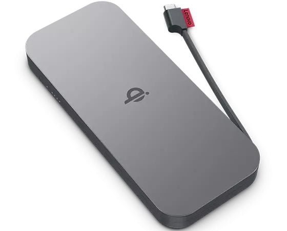 Lenovo Go - Strømbank - 10000 mAh - 30 watt - 3 A - 2 utgangskontakter (USB-C) - stormgrå - Hele verden