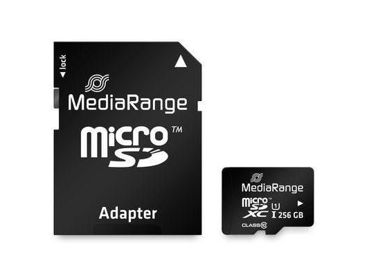 MediaRange SD MicroSD-kortti 256GB UHS-1 Cl.10 sis. sovittimen