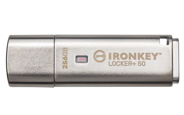 Kingston IronKey Locker+ 50 - USB-flashstasjon - kryptert - 256 GB - USB 3.2 Gen 1 - TAA-samsvar