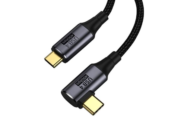 PremiumCord KU4CU03, 0,3 m, USB C, USB C, USB4 Gen 3x2, 40 Gbit/s, musta, Harmaa