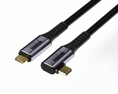 PremiumCord KU4CU03, 0,3 m, USB C, USB C, USB4 Gen 3x2, 40 Gbit/sek, svart, grå