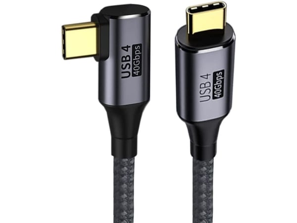 PremiumCord KU4CU08, 0,8 m, USB C, USB C, USB4 Gen 3x2, 40 Gbit/sek, svart, grå
